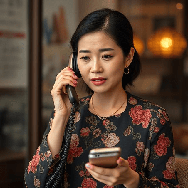woman 2 phones